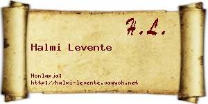 Halmi Levente névjegykártya